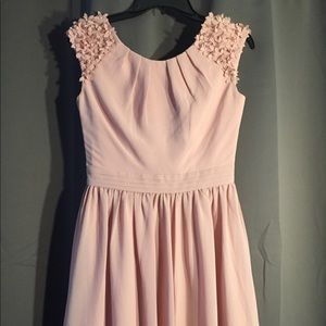 Pink flower shoulder dress